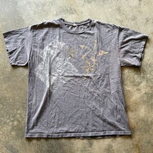 Gray Graphic Print T-Shirt Men's Short Sleeve‎ Casual Top